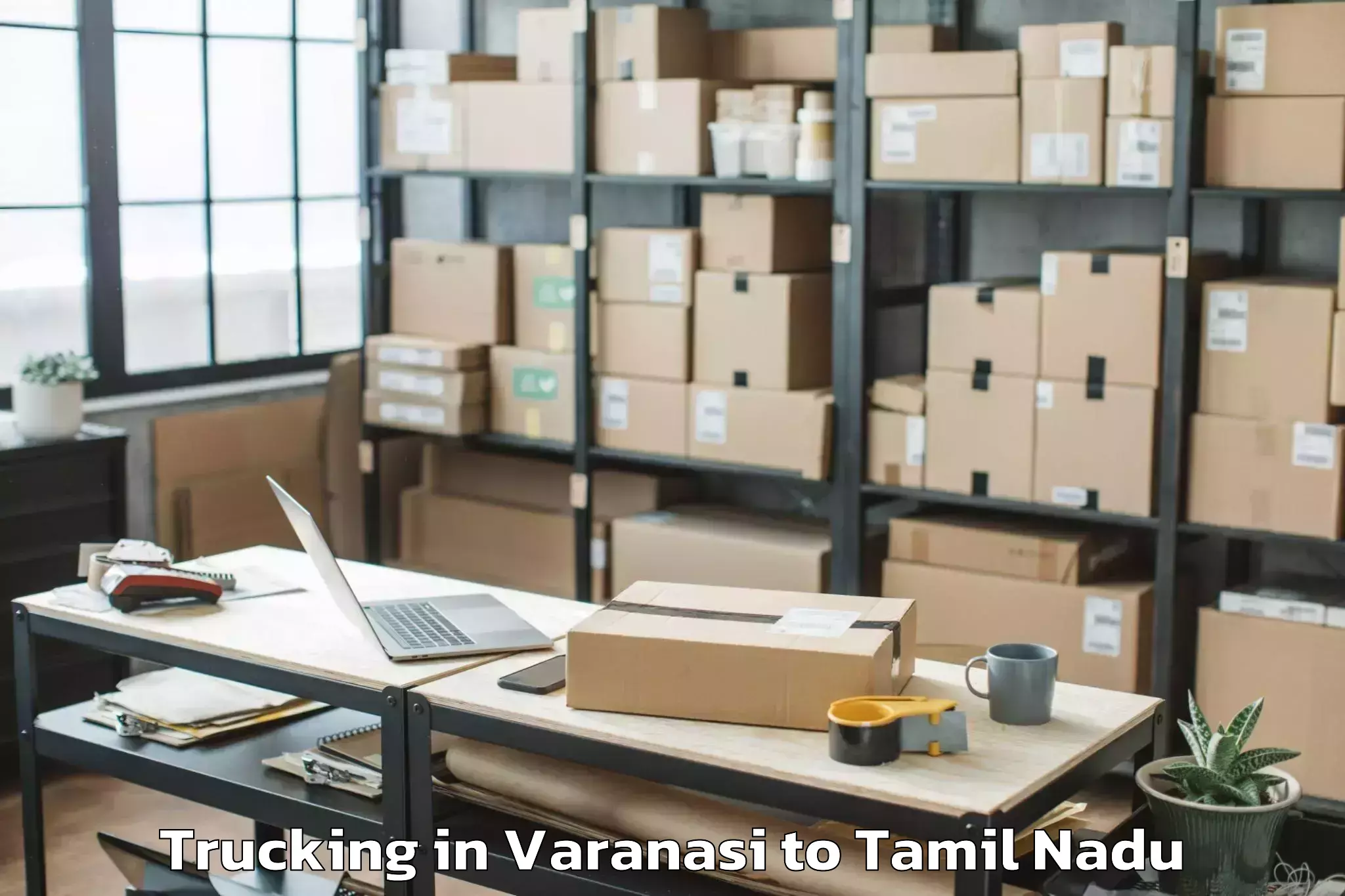 Top Varanasi to Manamelkudi Trucking Available